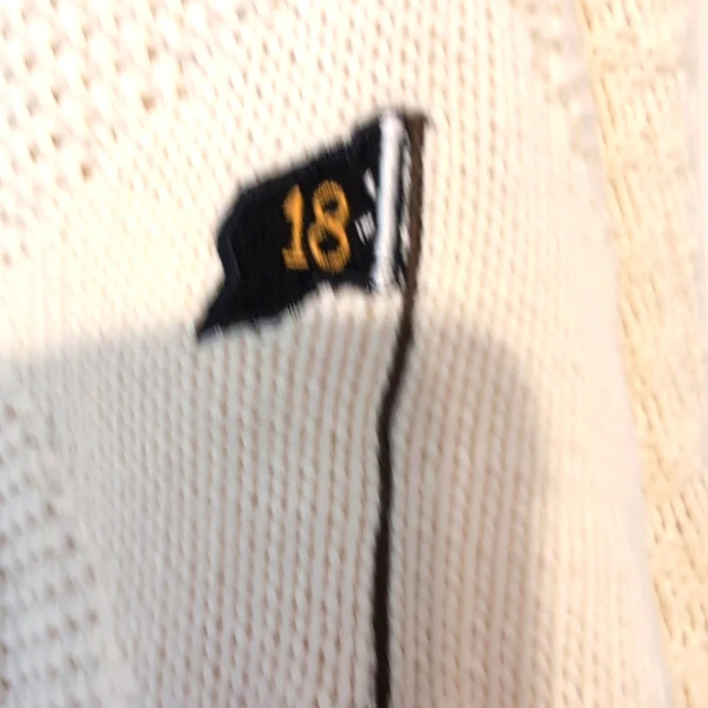 Hathaway Golf VTG Cotton‎ Cable Knit Men's Sweater Embroidered V-Neck Medium